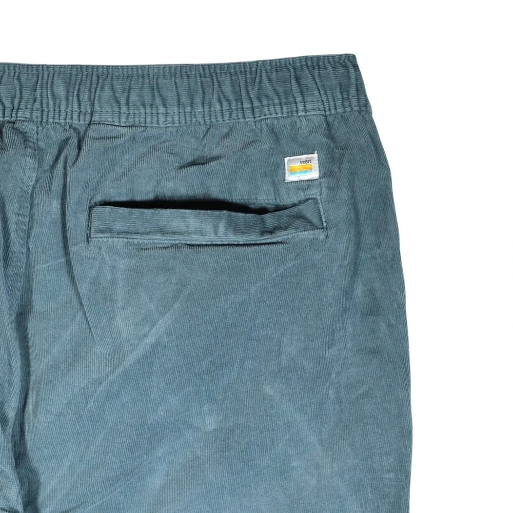 Vuori Optimist Pants Mens Large Teal Blue Corduroy Elastic Waist Drawstring V440
